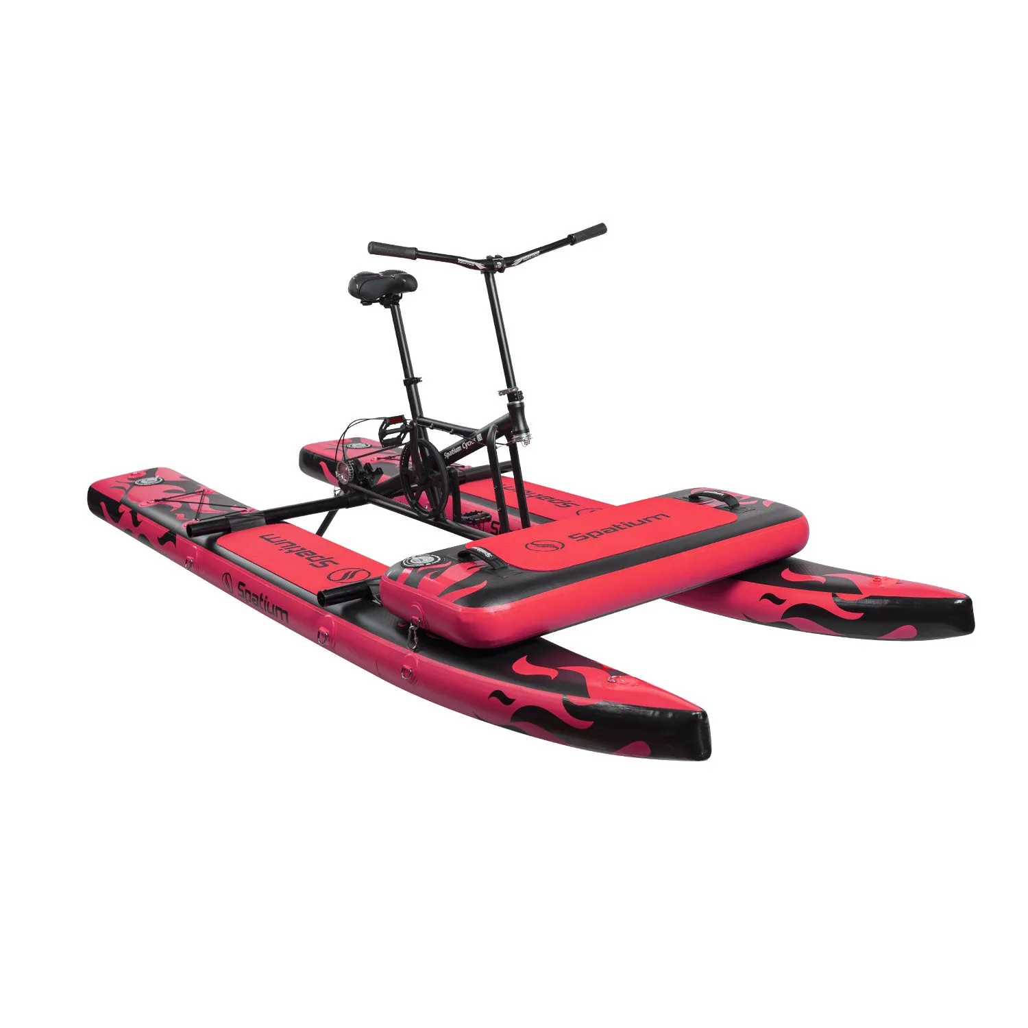 Spatium WaterBike 3.0 — red inflatable water bike, side profile