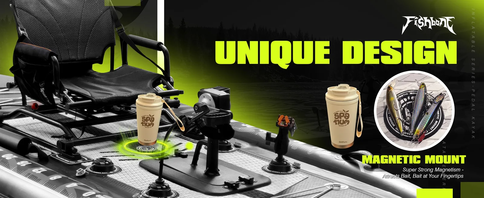 FishBone Pedal Drive — Unexpected design — 360° swivel seat system