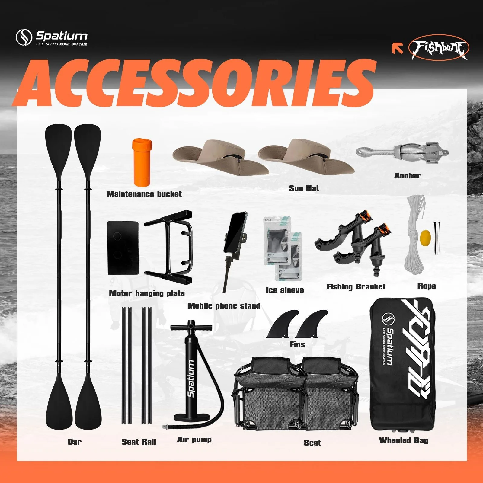 FishBone Tandem with accessories